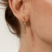 Real Gold Link Dangler Paper Single Clip Hanging Earring Set 1711 E1851
