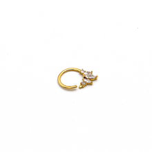 Real Gold Button Nose Ring Piercing With Oval Stone 0009 NP1021