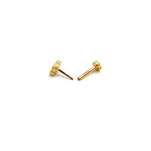 Real Gold Square Stone Nose Piercing With Screw lock 0008 NP1015