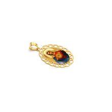 Real Gold 3D Mary Oval Frame Pendant 2396 P 1917