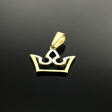 Real Gold 2 Color Crown Pendant - 18K Gold Jewelry