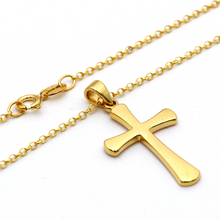 Real Gold Plain Cross Necklace with Chopard Chain 1926/11 CWP 1670 - 18K Gold Jewelry