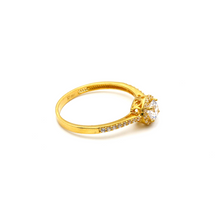 Real Gold Round Stone Ring 0125 (SIZE 10) R2266