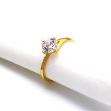 Real Gold One Side Solitaire Stone Ring 0060 (SIZE 7.5) R2000