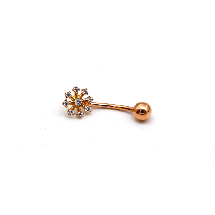 Real Gold Star Rose Gold Belly Navel Piercing 0019 BP1017 Gold