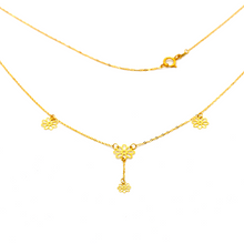 Real Gold 4 Flower Necklace N1003 - 18K Gold Jewelry