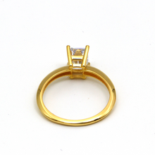 Real Gold Rectangle Stone Engagement and Wedding Ring 0107 (SIZE 7) R2212