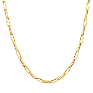 Real Gold Paper Clip Chain Necklace 0002 (50 C.M) CH1177