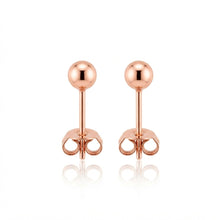 Real Gold 3 MM Ball Stud Rose Gold Earrings Set 0003 E1999