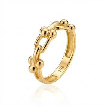 Real Gold GZTF Horsebit Chain Link Ring (Size 5) 0003 R2940