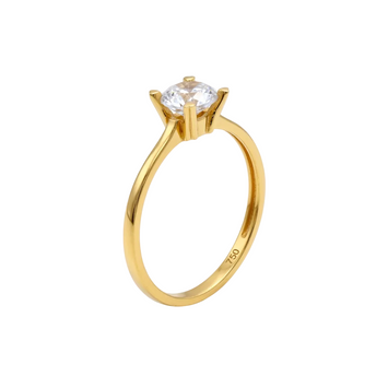 Real Gold Minimal Stone Ring 0022 (Size 8.5) R2779