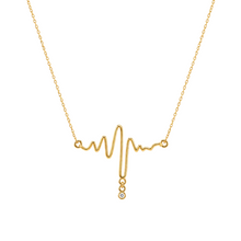 Real Gold Heart Beat with Stone Adjustable Size Necklace - Model 0028 N1433
