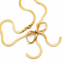 Real Gold Snake Chain Bow Design Necklace (45 C.M) 0041 N1541