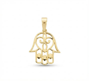Real Gold Openwork Hamsa Hand Pendant 0050 P 2047