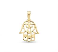 Real Gold Openwork Hamsa Hand Pendant 0050 P 2047