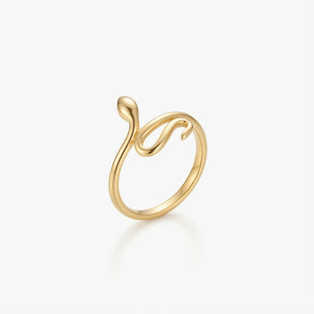 Real Gold Minimalist Snake Wrap Ring (Size 5) 0062 R2932