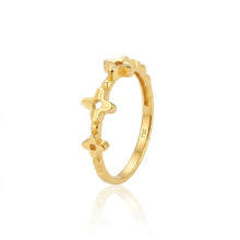 Real Gold Three Flower Blossom Ring (Size 5) 0067 R2976