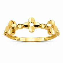 Real Gold Three Flower Blossom Ring (Size 7) 0067 R2974