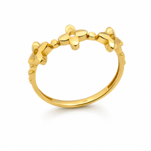 Real Gold Three Flower Blossom Ring (Size 5) 0067 R2976