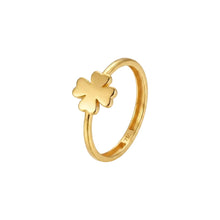 Real Gold Four Petal Flower Ring (Size 7) 0070 R2926