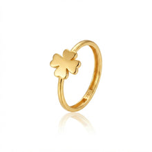 Real Gold Four Petal Flower Ring (Size 7) 0070 R2926