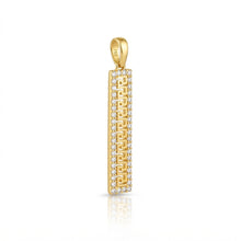 Real Gold Maze Hoop Luxury Stone Bar Pendant 0073 P 1783