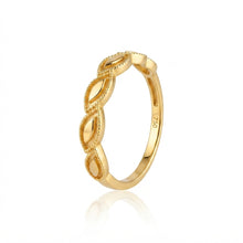 Real Gold Five Leaf Twist Ring (Size 8) 0073 R2965