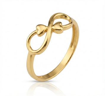 Real Gold Infinity Double Heart Ring (Size 8) 0082 R2990