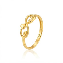 Real Gold Infinity Double Heart Ring (Size 6) 0082 R2992