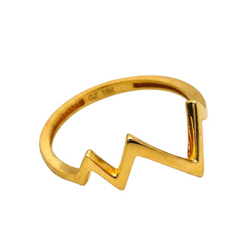 Real Gold Wave Ring 0086 (Size 5) R1795