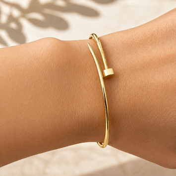 Real Gold Thin Plain Nail Bangle GZJCT 0086 - (SIZE 23) BA1570