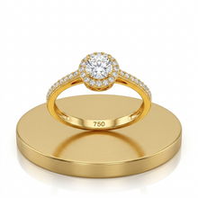 Real Gold Round Stone Ring 0125 (SIZE 6) R1644