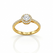 Real Gold Round Stone Ring 0125 (SIZE 7) R1645