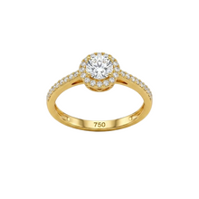 Real Gold Round Stone Ring 0125 (SIZE 7) R1645