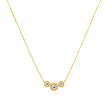 Real Gold 3 Movable Stone Adjustable Size Necklace - Model 0134 N1434