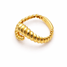 Real Gold Twisted Ring 0194 (Size 7) R2824