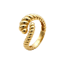 Real Gold Twisted Ring 0194 (Size 5) R2825
