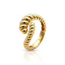 Real Gold Twisted Ring 0194 (Size 6) R2847