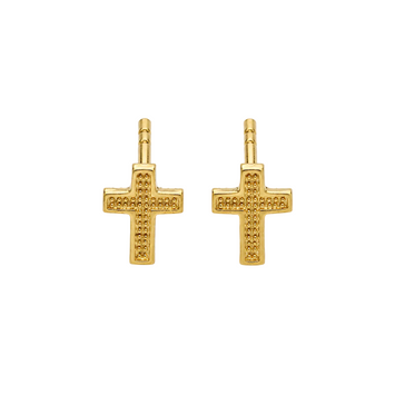 Real Gold 3D Cross Earring Set 0200-01 E1735