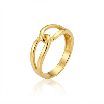 Real Gold Infinity Knot Crossover Ring (Size 5) 0216 R2924