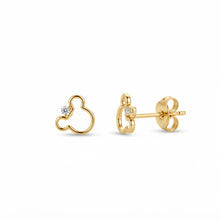 Real Gold Mickey Mouse Earring Set 0222 E1863