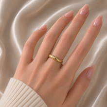 خاتم من الذهب الحقيقي بتصميم جلد الأفعى البسيط 0255 (مقاس 6) R2637