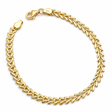 Real Gold Unisex Leaf Chain Bracelet (17 C.M) - Model CVB 0258-1 BR1817