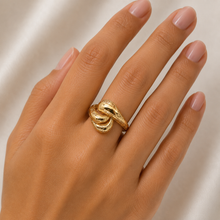 Real Gold Dual Loop Twisted Filigree Ring 0285 (Size 5) R2860