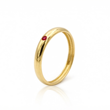 Real Gold Single Pink Stone Dome Ring (Size 5) 0298 R3005
