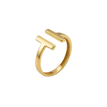 خاتم دائري عادي من الذهب الحقيقي (مقاس 5) 0298-2YZ R2525 GZTF 