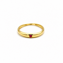Real Gold Single Pink Stone Dome Ring (Size 5) 0298 R3005