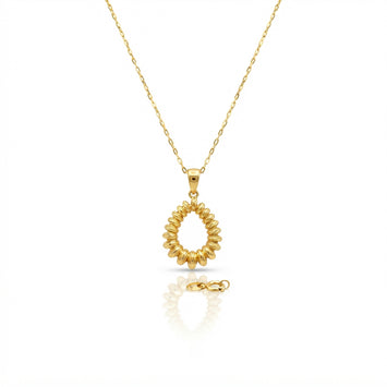 Real Gold Twisted Oval Necklace 0350 CWP 2059