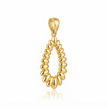 Real Gold Twisted Oval Pendant 0350 P 2059