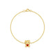 Real Gold Kitty Cat Red Heart Bracelet (19 CM) 0358 BR1931